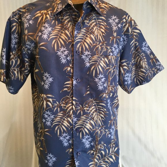 Aloha Joe Mens Blue Brown Hawaiian Polyester Tiki Tropical Surf Aloha Shirt Sz S - Picture 14 of 14